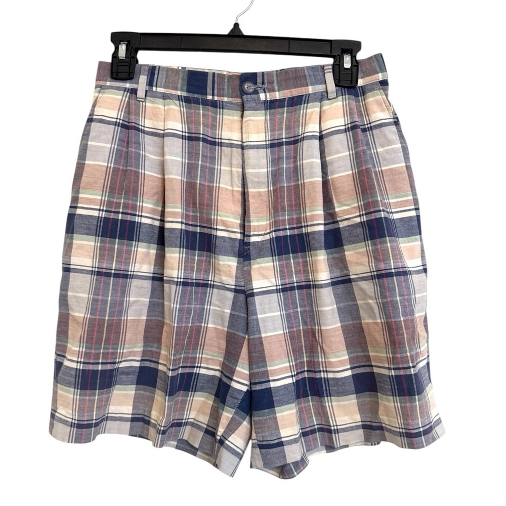 2/$15 Lands' End - Men’s Multicolor Plaid Shorts Casual Flat Front Size 10